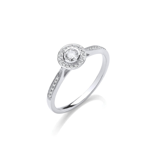 9ct White Gold 0.25ct Diamond Ring (HNN-A62C39)