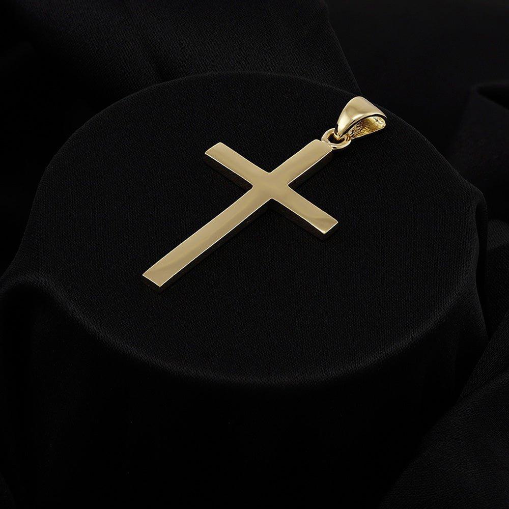 Yellow Gold Plain Cross - 18.7mm