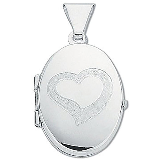 Silver Small Engraved Oval Shaped Locket (HNN-FA53D3)