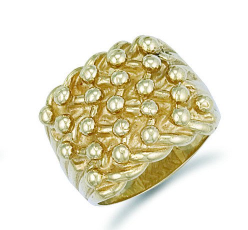 Y/G Woven Back 5 Row Keeper Ring