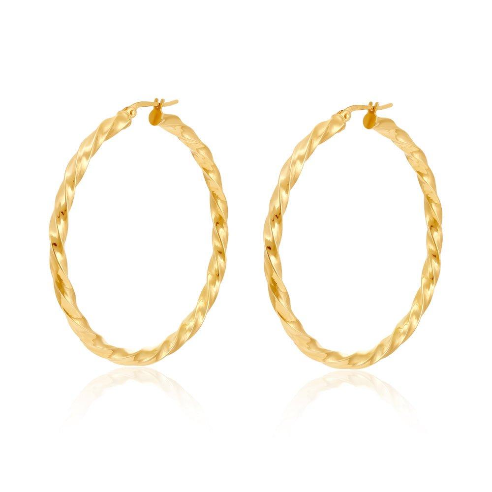 Yellow Gold 46mm Twist Hoop