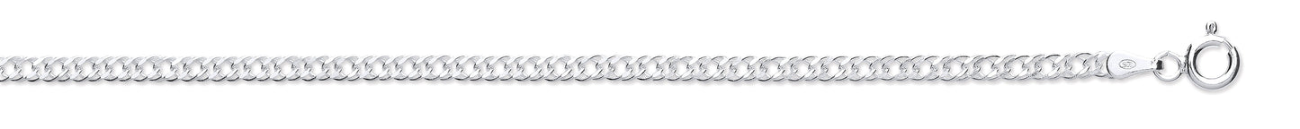 Silver 4mm Double Link Curb