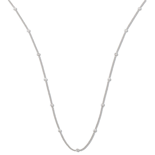 18ct White Gold 0.50ct Diamond by the Yard Necklace (18in/45cm)