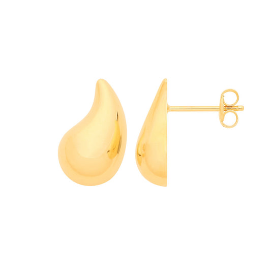 9ct Yellow Gold Teardrop Stud