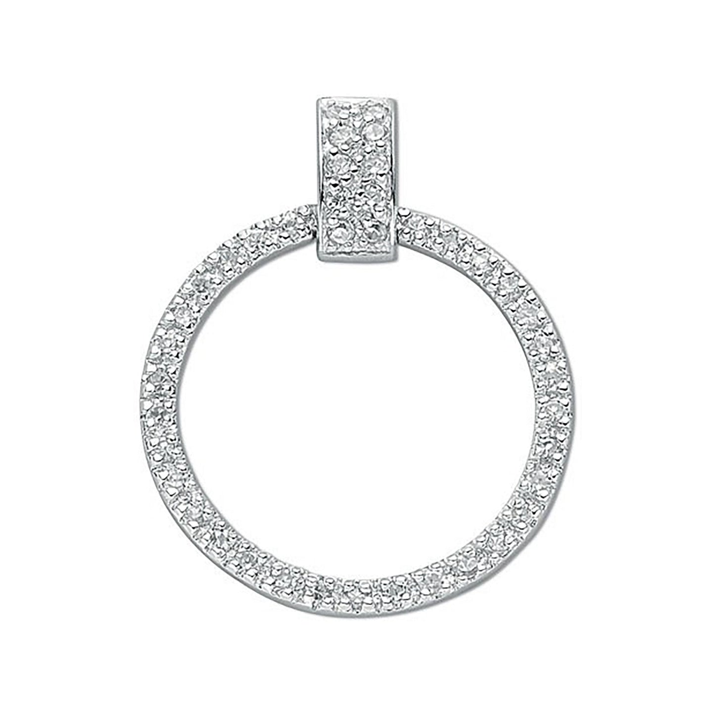 Silver Eternity Cubic Zirconia Pendant - 2.3g