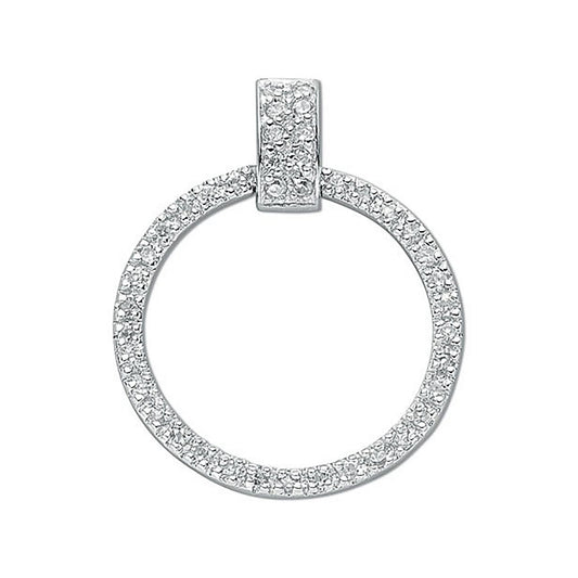 Silver Eternity Cubic Zirconia Pendant - 2.3g