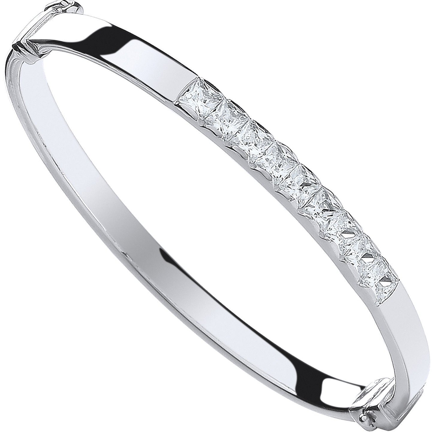 Silver Baby Cubic Zirconia Bangle - 4.6mm