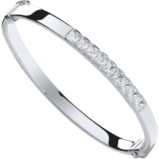Silver Baby Cubic Zirconia Bangle - 4.6mm